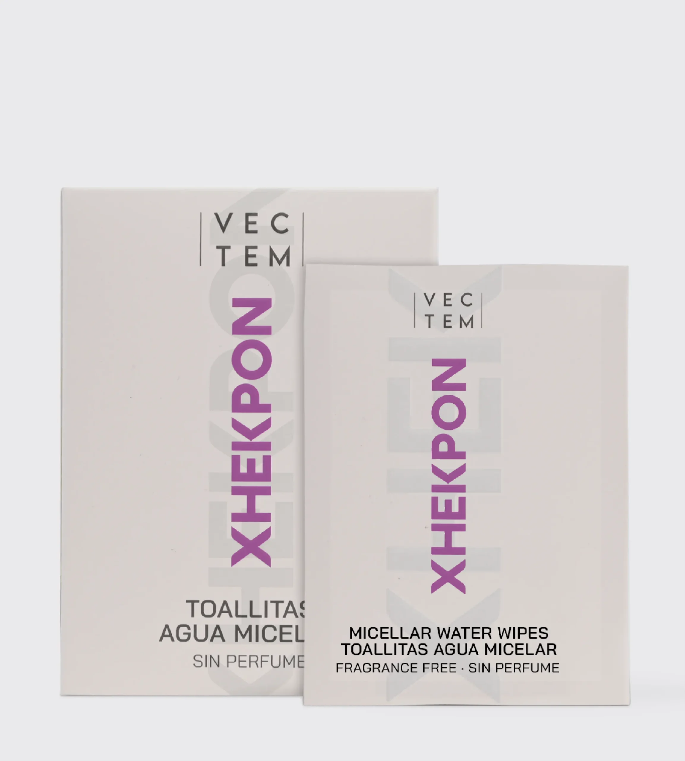 cutie și pliculețe cu șervețele cu apă micelară Xhekpon care curăță, îndepărtează machiajul, oferind hidratare și prospețime pielii.